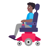 Microsoft(Windows) Man In Motorized Wheelchair: Medium-Dark Skin Tone Emoji