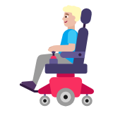 Microsoft(Windows) Man In Motorized Wheelchair: Medium-Light Skin Tone Emoji