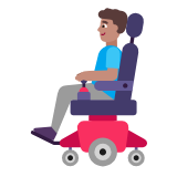 Microsoft(Windows) Man In Motorized Wheelchair: Medium Skin Tone Emoji