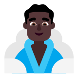 Microsoft(Windows) Man In Steamy Room: Dark Skin Tone Emoji