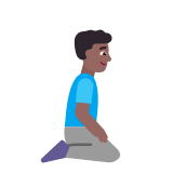 Microsoft(Windows) Man Kneeling Facing Right: Medium-Dark Skin Tone Emoji