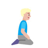 Microsoft(Windows) Man Kneeling Facing Right: Medium-Light Skin Tone Emoji