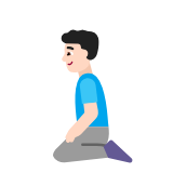 Microsoft(Windows) Man Kneeling: Light Skin Tone Emoji