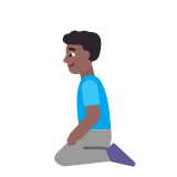 Microsoft(Windows) Man Kneeling: Medium-Dark Skin Tone Emoji