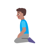 Microsoft(Windows) Man Kneeling: Medium Skin Tone Emoji