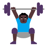 Microsoft(Windows) Man Lifting Weights: Dark Skin Tone Emoji