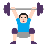 Microsoft(Windows) Man Lifting Weights: Light Skin Tone Emoji