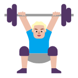 Microsoft(Windows) Man Lifting Weights: Medium-Light Skin Tone Emoji