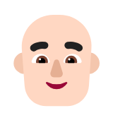 Microsoft(Windows) Man: Light Skin Tone, Bald Emoji