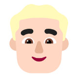 Microsoft(Windows) Man: Light Skin Tone, Blond Hair Emoji