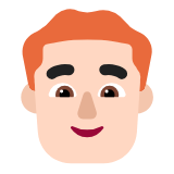 Microsoft(Windows) Man: Light Skin Tone, Red Hair Emoji