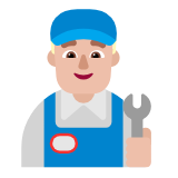 Microsoft(Windows) Man Mechanic: Medium-Light Skin Tone Emoji