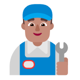 Microsoft(Windows) Man Mechanic: Medium Skin Tone Emoji