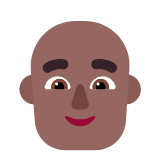 Microsoft(Windows) Man: Medium-Dark Skin Tone, Bald Emoji