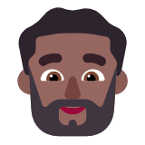 Microsoft(Windows) Man: Medium-Dark Skin Tone, Beard Emoji