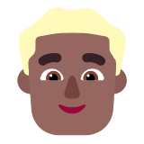 Microsoft(Windows) Man: Medium-Dark Skin Tone, Blond Hair Emoji