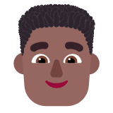 Microsoft(Windows) Man: Medium-Dark Skin Tone, Curly Hair Emoji