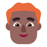 Microsoft(Windows) Man: Medium-Dark Skin Tone, Red Hair Emoji