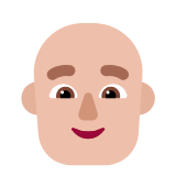 Microsoft(Windows) Man: Medium-Light Skin Tone, Bald Emoji