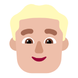 Microsoft(Windows) Man: Medium-Light Skin Tone, Blond Hair Emoji