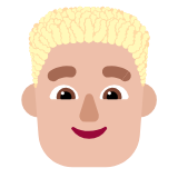 Microsoft(Windows) Man: Medium-Light Skin Tone, Curly Hair Emoji