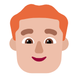 Microsoft(Windows) Man: Medium-Light Skin Tone, Red Hair Emoji