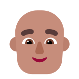 Microsoft(Windows) Man: Medium Skin Tone, Bald Emoji