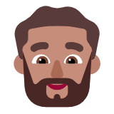 Microsoft(Windows) Man: Medium Skin Tone, Beard Emoji