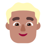 Microsoft(Windows) Man: Medium Skin Tone, Blond Hair Emoji