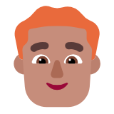 Microsoft(Windows) Man: Medium Skin Tone, Red Hair Emoji