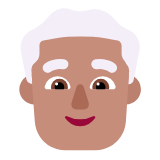 Microsoft(Windows) Man: Medium Skin Tone, White Hair Emoji