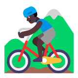 Microsoft(Windows) Man Mountain Biking: Dark Skin Tone Emoji