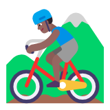 Microsoft(Windows) Man Mountain Biking: Medium-Dark Skin Tone Emoji