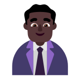 Microsoft(Windows) Man Office Worker: Dark Skin Tone Emoji