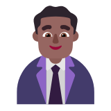 Microsoft(Windows) Man Office Worker: Medium-Dark Skin Tone Emoji