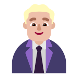 Microsoft(Windows) Man Office Worker: Medium-Light Skin Tone Emoji