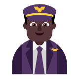 Microsoft(Windows) Man Pilot: Dark Skin Tone Emoji