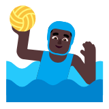 Microsoft(Windows) Man Playing Water Polo: Dark Skin Tone Emoji