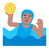 Microsoft(Windows) Man Playing Water Polo: Medium Skin Tone Emoji