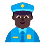 Microsoft(Windows) Man Police Officer: Dark Skin Tone Emoji