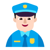 Microsoft(Windows) Man Police Officer: Light Skin Tone Emoji