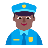 Microsoft(Windows) Man Police Officer: Medium-Dark Skin Tone Emoji