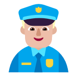 Microsoft(Windows) Man Police Officer: Medium-Light Skin Tone Emoji