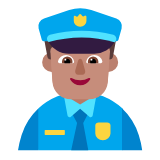 Microsoft(Windows) Man Police Officer: Medium Skin Tone Emoji