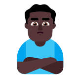 Microsoft(Windows) Man Pouting: Dark Skin Tone Emoji