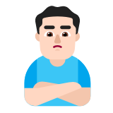 Microsoft(Windows) Man Pouting: Light Skin Tone Emoji