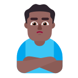 Microsoft(Windows) Man Pouting: Medium-Dark Skin Tone Emoji