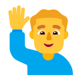 Microsoft(Windows) Man Raising Hand Emoji