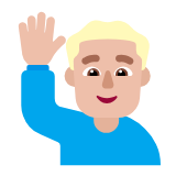 Microsoft(Windows) Man Raising Hand: Medium-Light Skin Tone Emoji