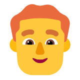 Microsoft(Windows) Man: Red Hair Emoji